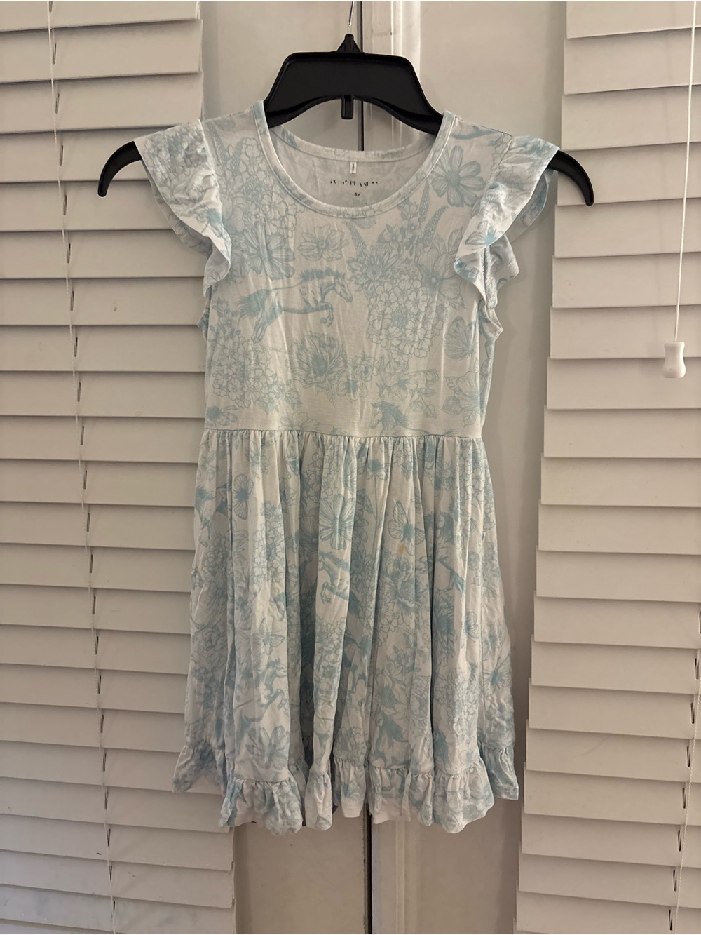 Posh Peanut Charlotte Anne Blue Horse Twirl Dress 7Y-8Y PLAY CONDITION!!